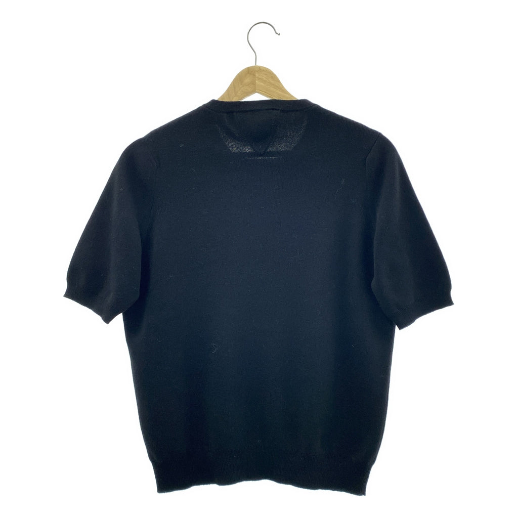 Louis Vuitton / ルイヴィトン | カシミヤ ドット クルーネック ショートスリーブ ニット | L | ブラック | レディース