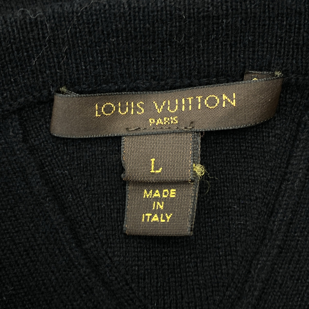 Louis Vuitton / ルイヴィトン | カシミヤ ドット クルーネック ショートスリーブ ニット | L | ブラック | レディース