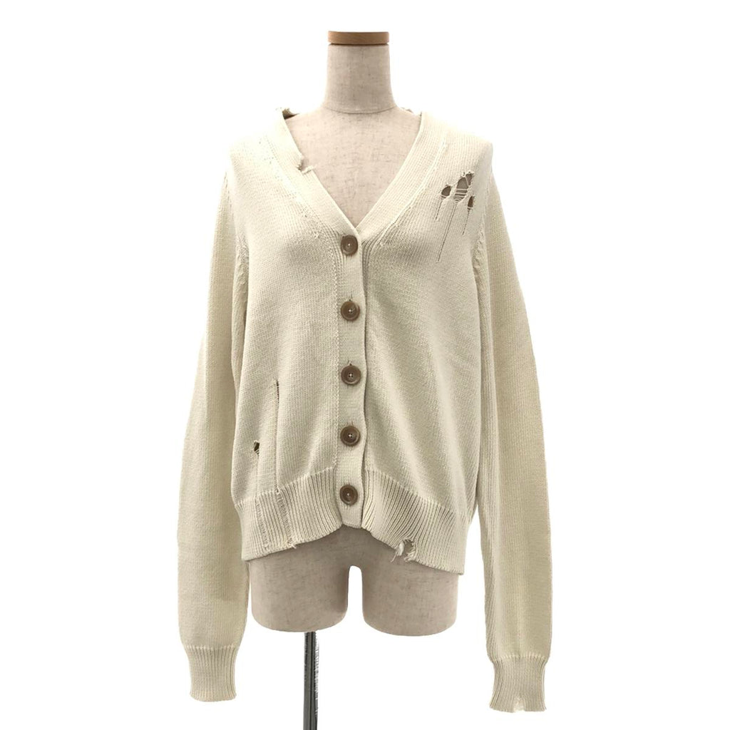 Maison Margiela | 2021春夏 |破壞針織開襟衫 | S |象牙 |女性的