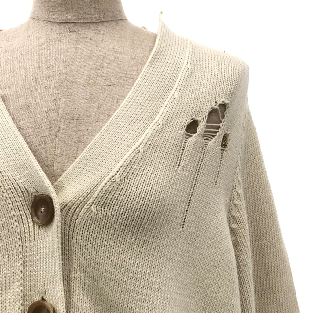 Maison Margiela | 2021春夏 |破壞針織開襟衫 | S |象牙 |女性的