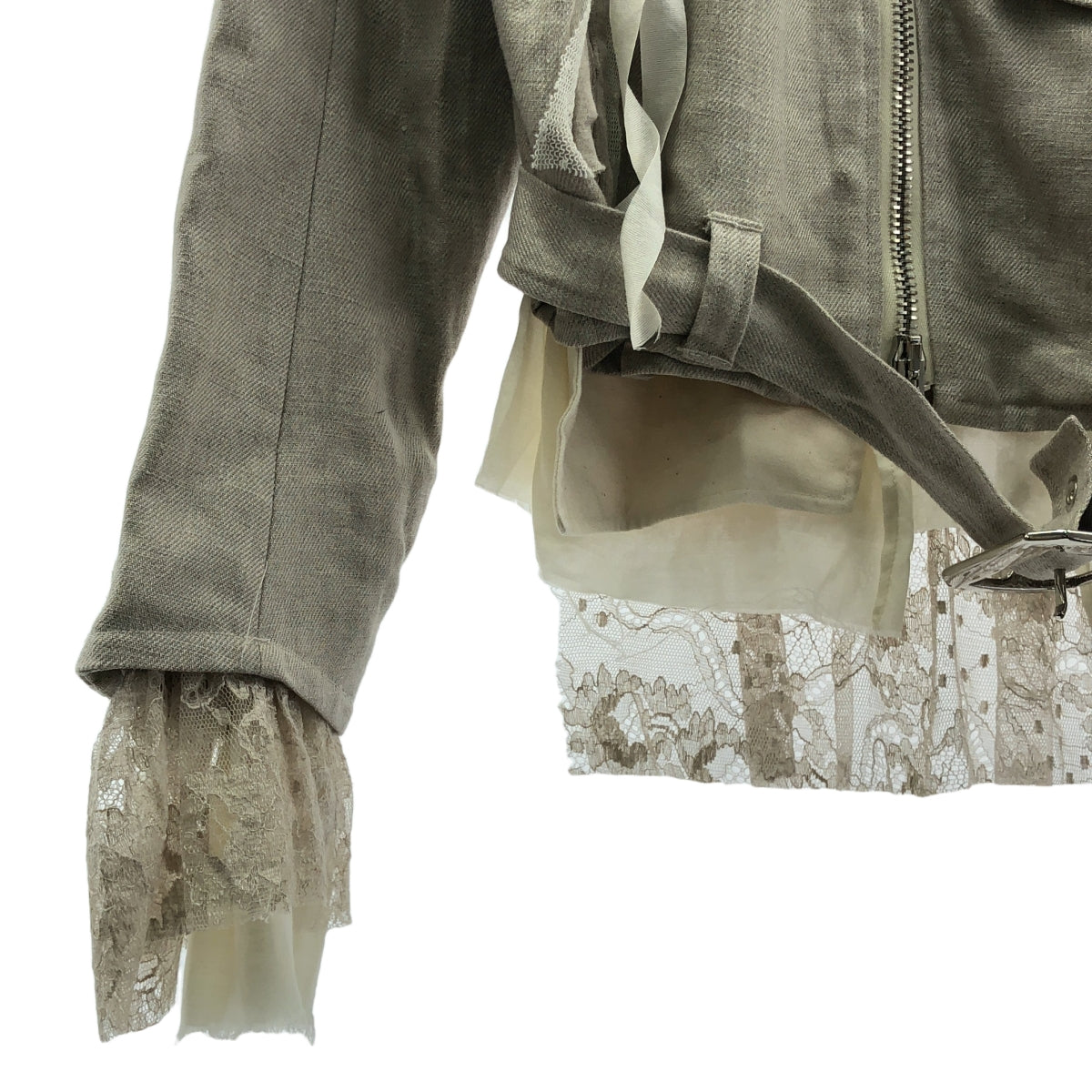 【新品】  Midorikawa / ミドリカワ | 2023SS | SAFILIN LINEN RIDERS JKT サフィランリネン ダブルライダースジャケット | S | IVORY / アイボリー | メンズ