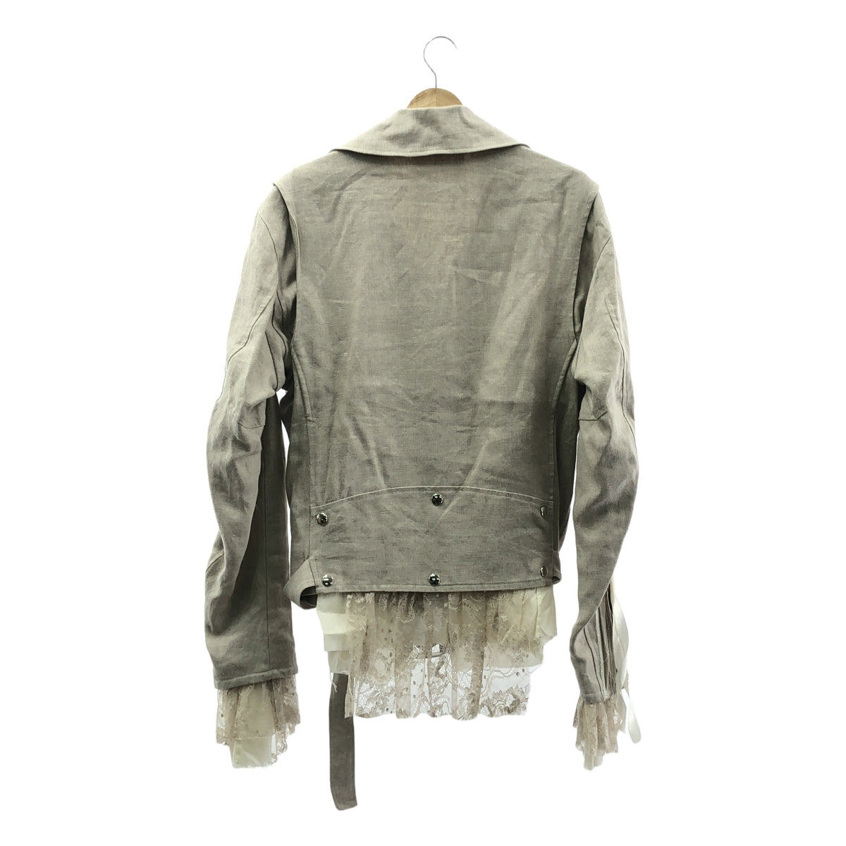 【新品】  Midorikawa / ミドリカワ | 2023SS | SAFILIN LINEN RIDERS JKT サフィランリネン ダブルライダースジャケット | S | IVORY / アイボリー | メンズ