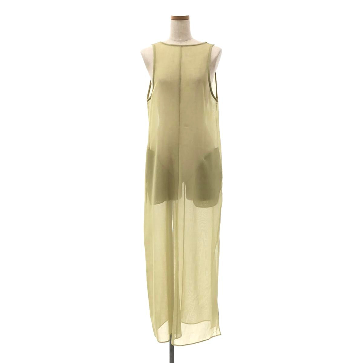 AURALEE | WOOL RECYCLE PL sheer dress | Light green | Women's