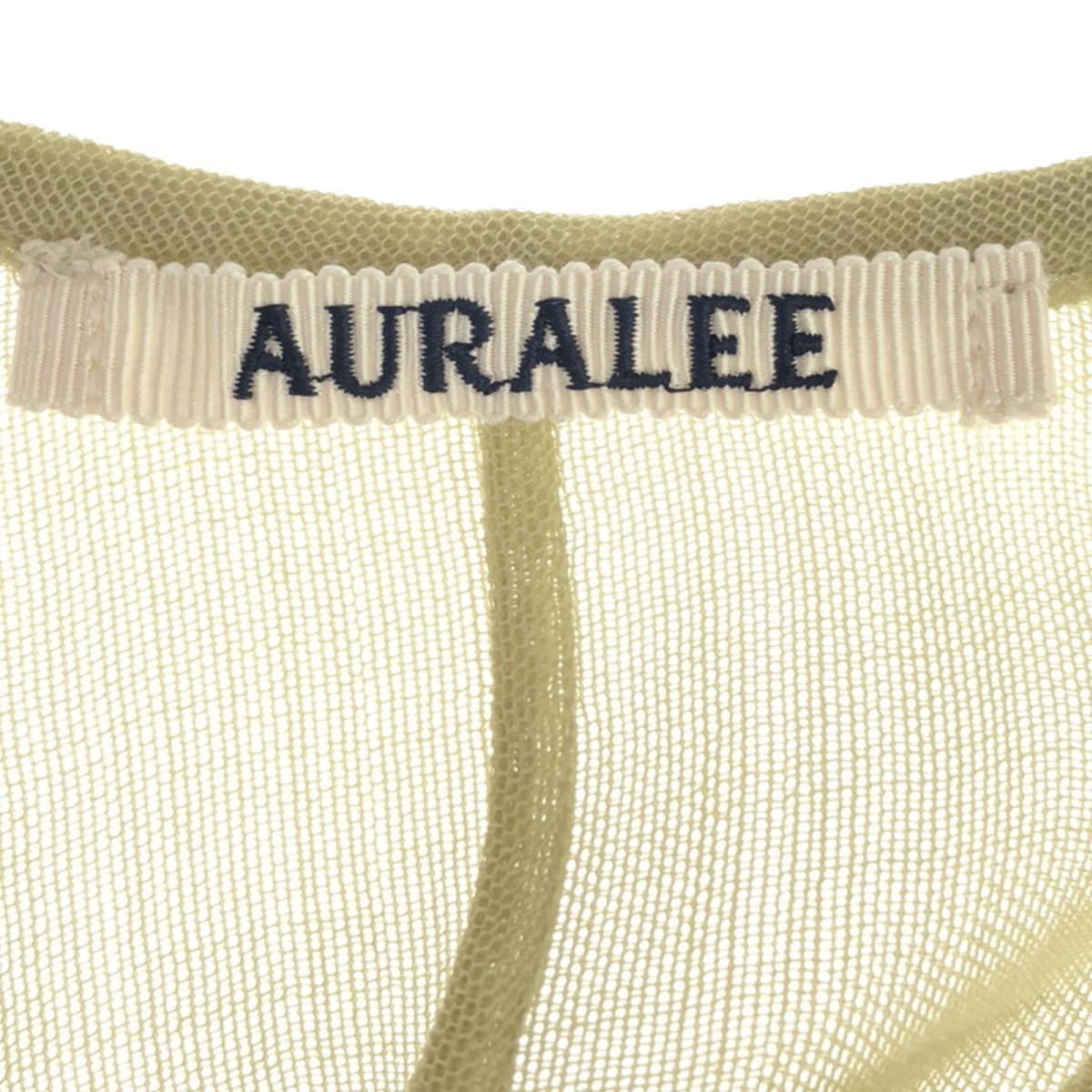 AURALEE | WOOL RECYCLE PL sheer dress | Light green | Women's