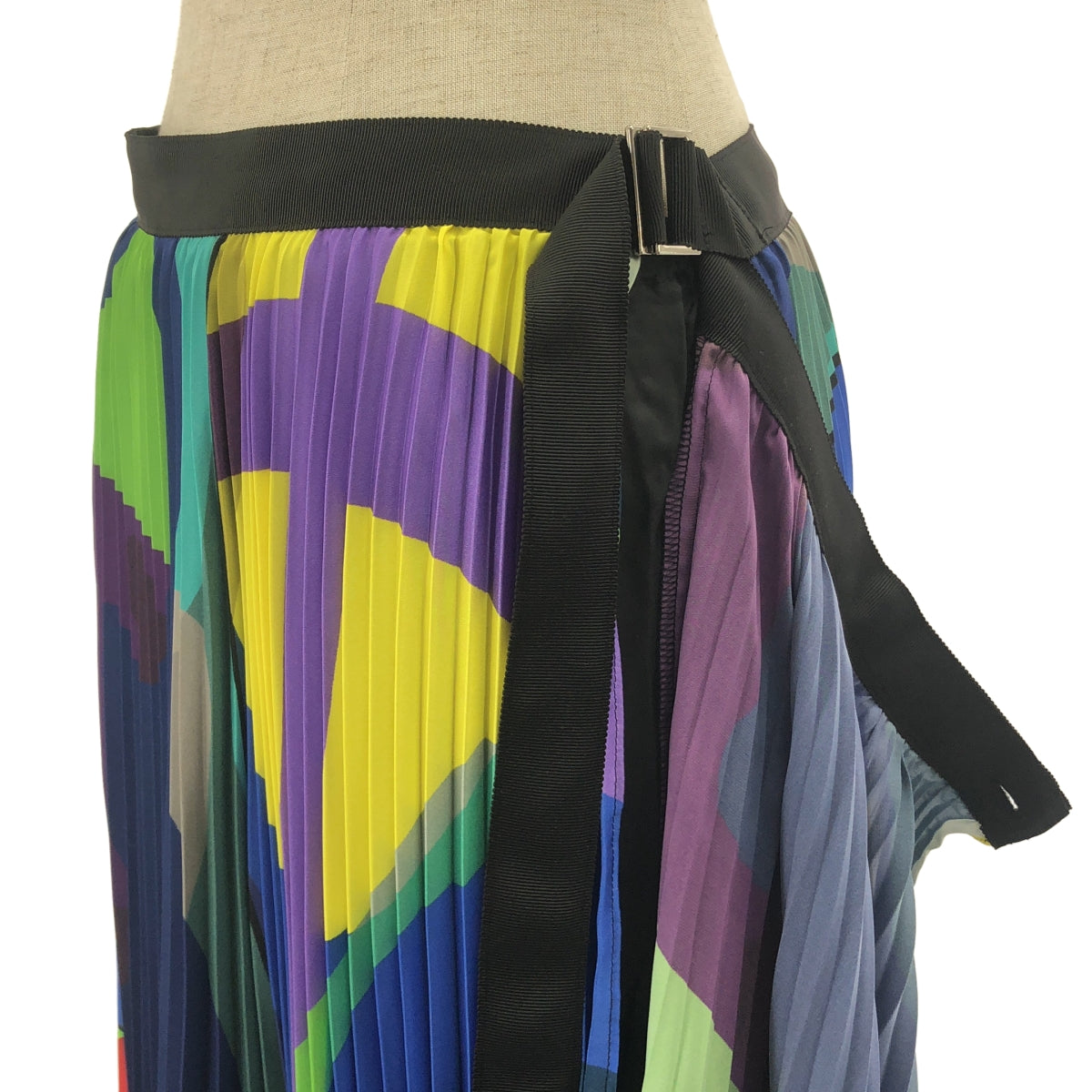 sacai / サカイ | × KAWS Print Satin Skirt プリーツ ロングスカート | 3 | レディース