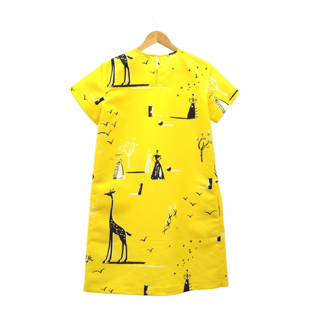 ROCHAS | Printed Poly Dress | Size 40 | Yellow | Women's