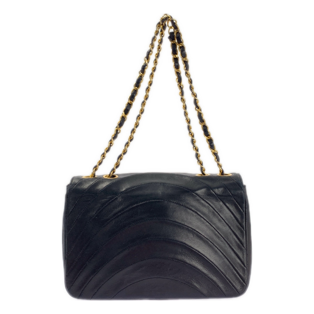 CHANEL / 샤넬 | 램 스킨 턴록 웨이브 스티치 체인 숄더백 |