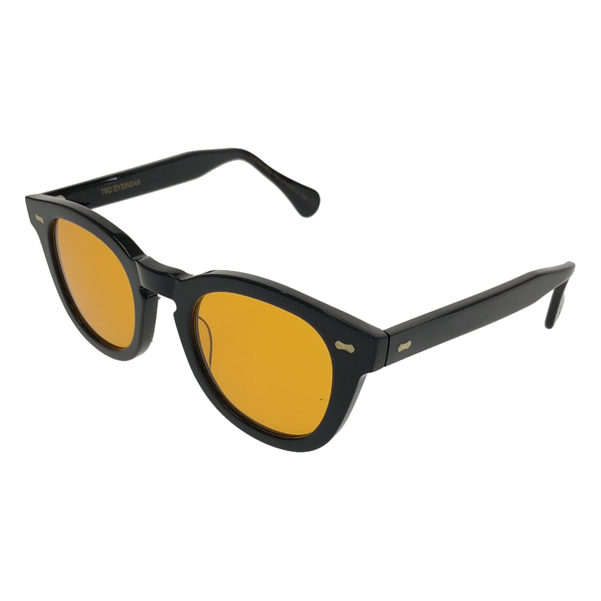 TBD EYEWEAR | DONEGAL / DOEBKOR Color Lens Bio Acetate Frame Sunglasses / Eyewear | 49□23 | Frame: Black / Lens: Orange