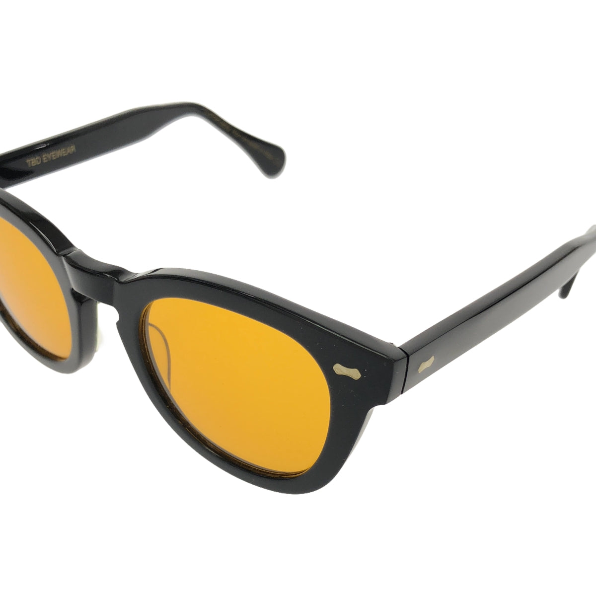 TBD EYEWEAR | DONEGAL / DOEBKOR Color Lens Bio Acetate Frame Sunglasses / Eyewear | 49□23 | Frame: Black / Lens: Orange