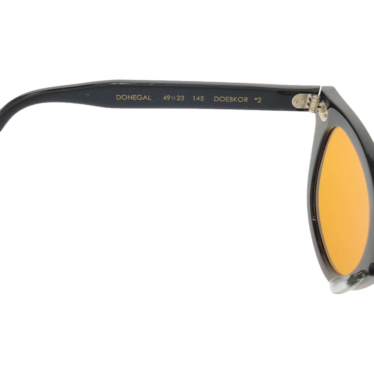 TBD EYEWEAR | DONEGAL / DOEBKOR Color Lens Bio Acetate Frame Sunglasses / Eyewear | 49□23 | Frame: Black / Lens: Orange