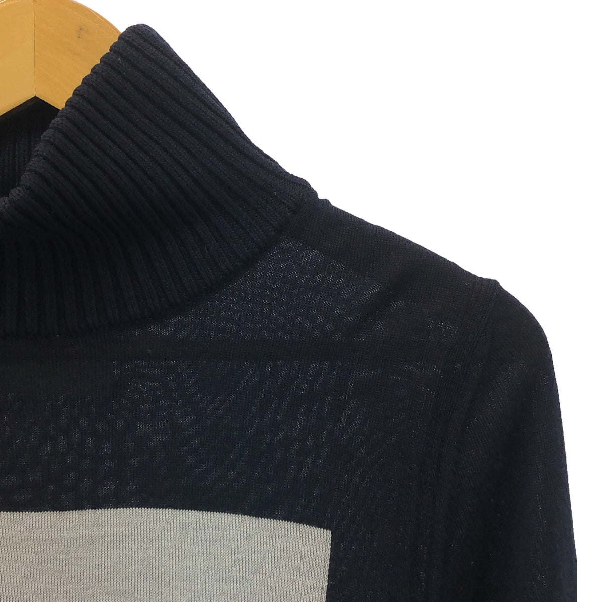 Maison Martin Margiela | Bicolor high neck knit | Navy | Women's