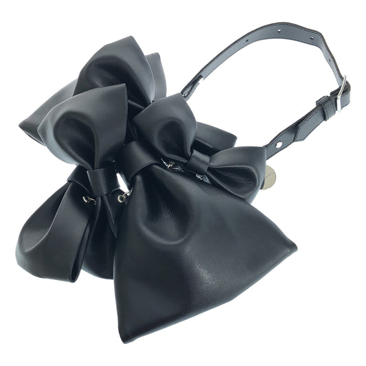 [Good Condition] noir kei ninomiya / Noir Kei Ninomiya | 2024AW | Multi Bow Tie Necklace / Leather Ribbon Decorated Strap Choker Necklace | Black | Women's