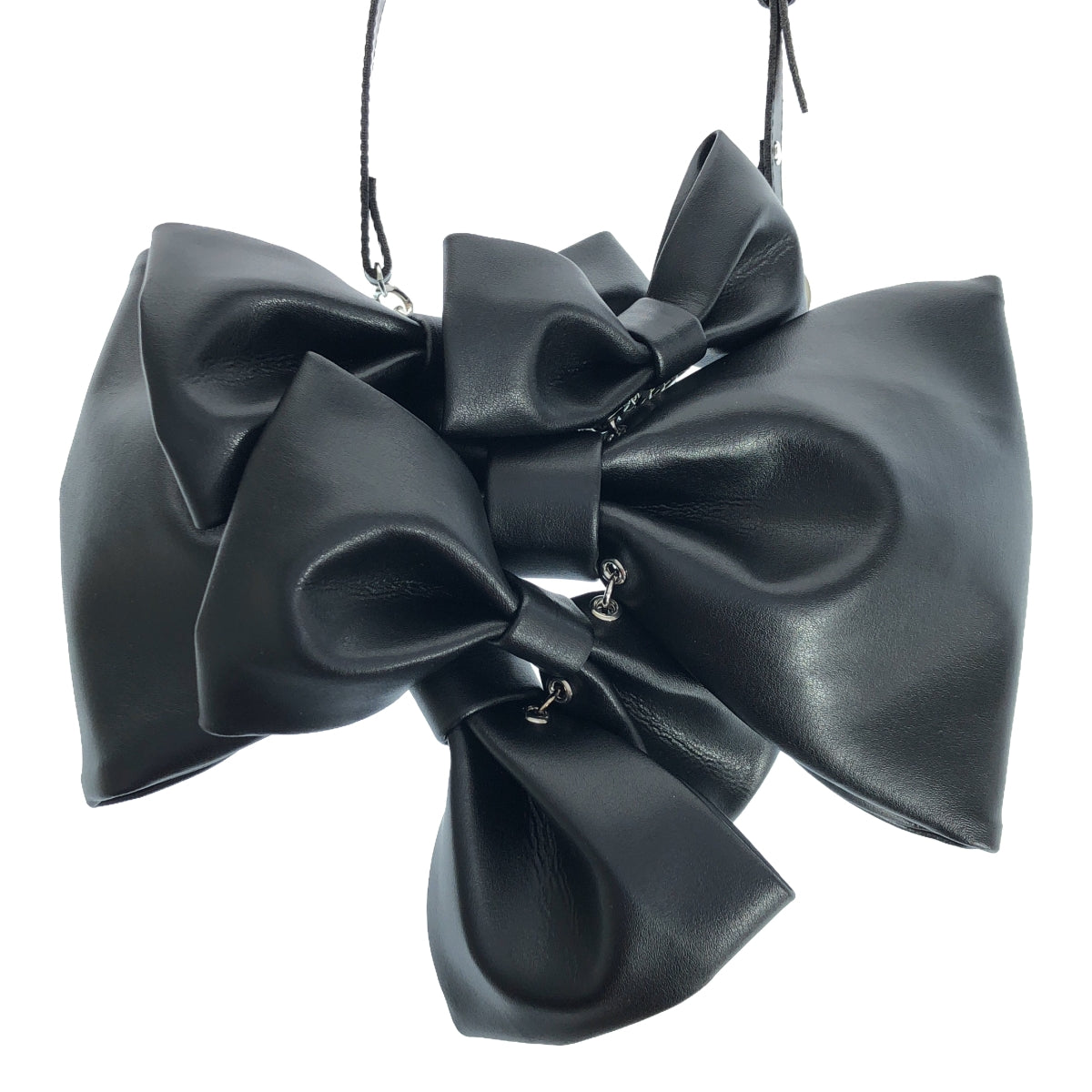 【美品】  noir kei ninomiya / ノワールケイニノミヤ | 2024AW | Multi Bow Tie Necklace / レザー リボン装飾 ストラップ チョーカー ネックレス | black | レディース