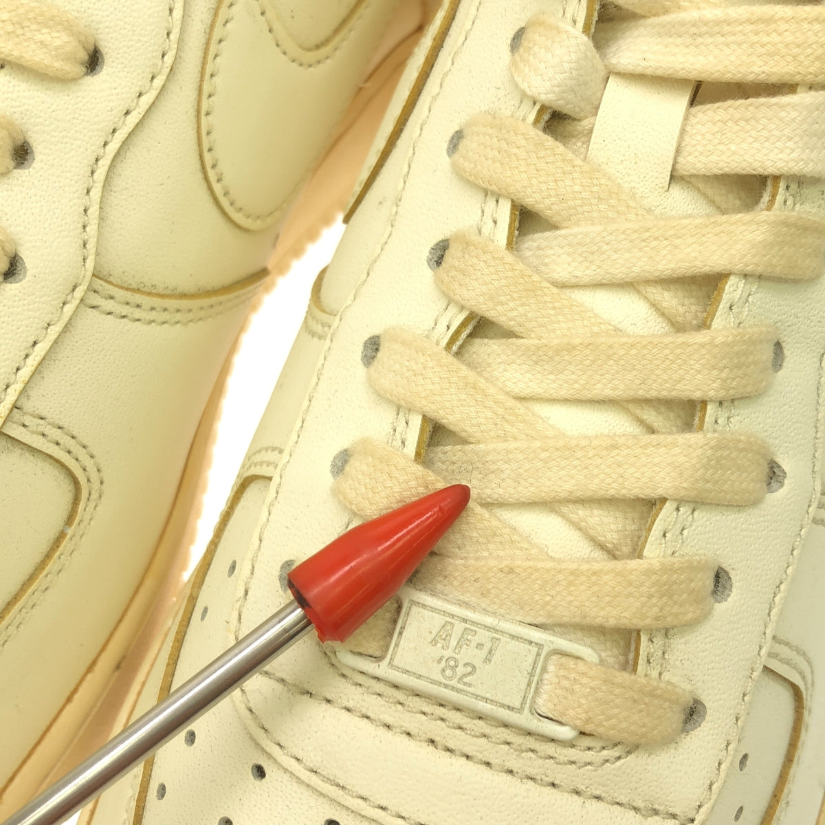 【미품】 NIKE / 나이키 | 2021 | AIR FORCE 1 LOW 07 LV8 MADE YOU LOOK 에어포스 1 로우 메이드 유룩 스니커즈 | 29 | 아이보리 | 남성