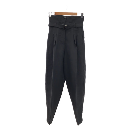 【美品】  deres / デレス | 2023SS | First step pant ハイウエスト 2タック ベルテッド ファーストステップパンツ | 1 | ブラック | レディース