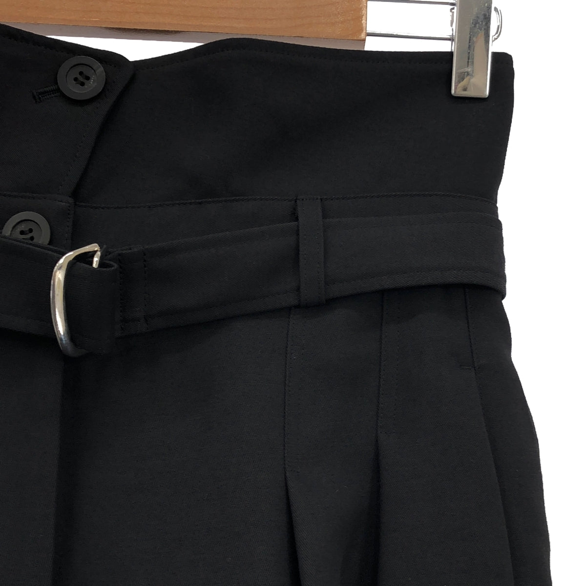 【美品】  deres / デレス | 2023SS | First step pant ハイウエスト 2タック ベルテッド ファーストステップパンツ | 1 | ブラック | レディース