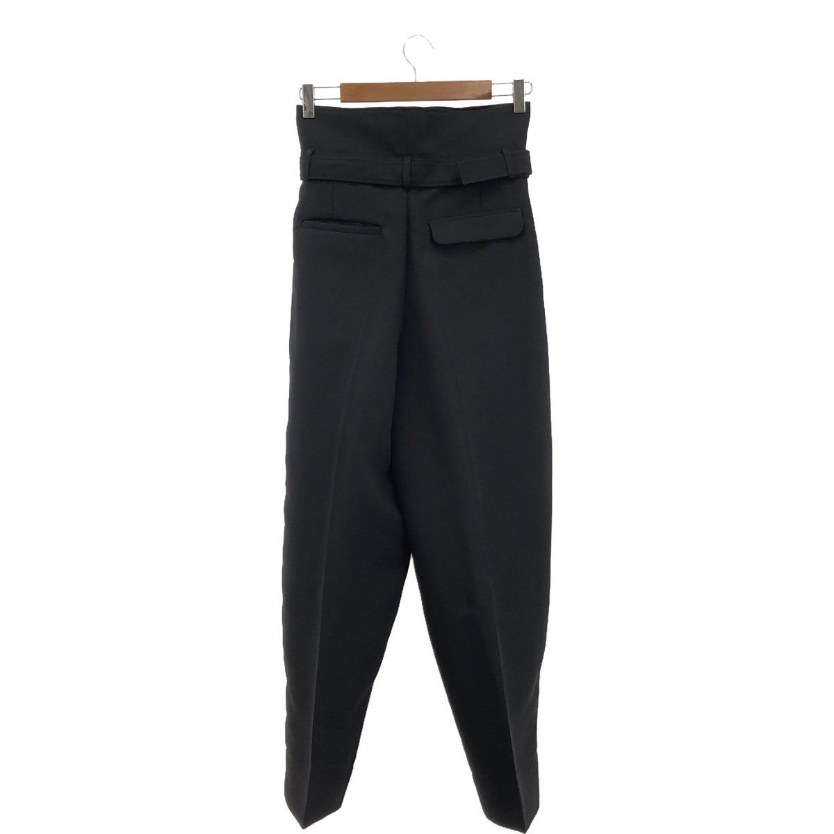 【美品】  deres / デレス | 2023SS | First step pant ハイウエスト 2タック ベルテッド ファーストステップパンツ | 1 | ブラック | レディース