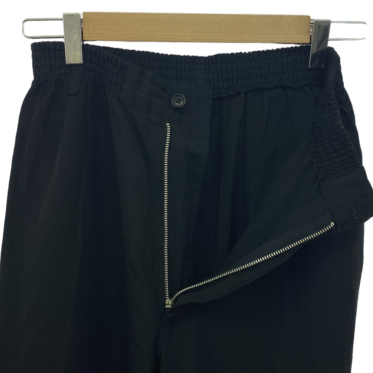 YOHJI YAMAMOTO POUR HOMME / ヨウジヤマモトプールオム | 1980s | 丸文字タグ ラミーレーヨン テーパードパンツ | S | ブラック | メンズ