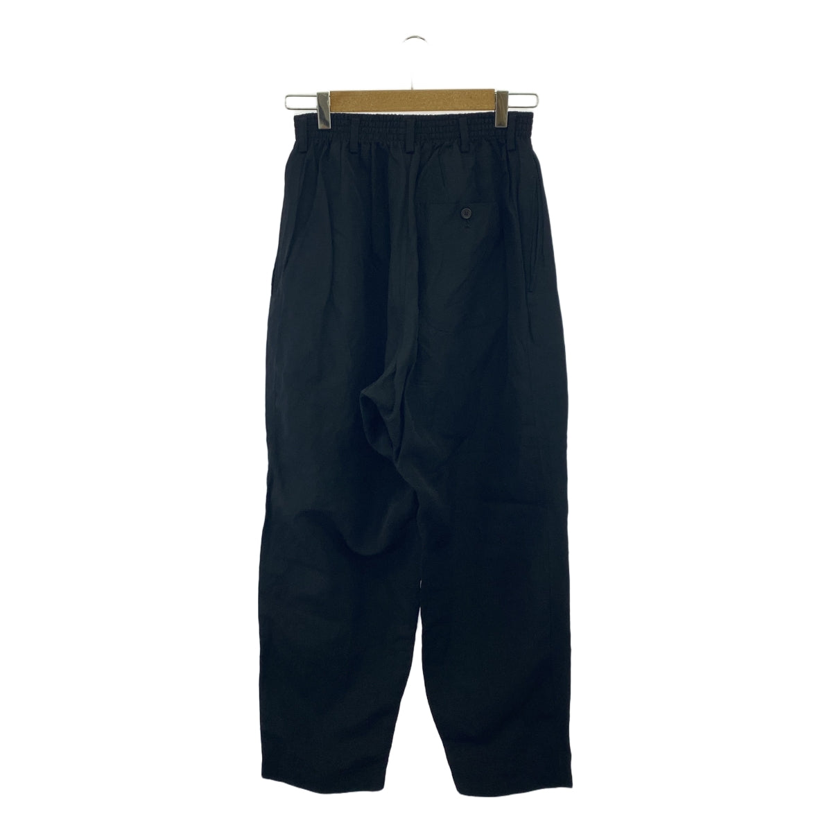 YOHJI YAMAMOTO POUR HOMME / ヨウジヤマモトプールオム | 1980s | 丸文字タグ ラミーレーヨン テーパードパンツ | S | ブラック | メンズ
