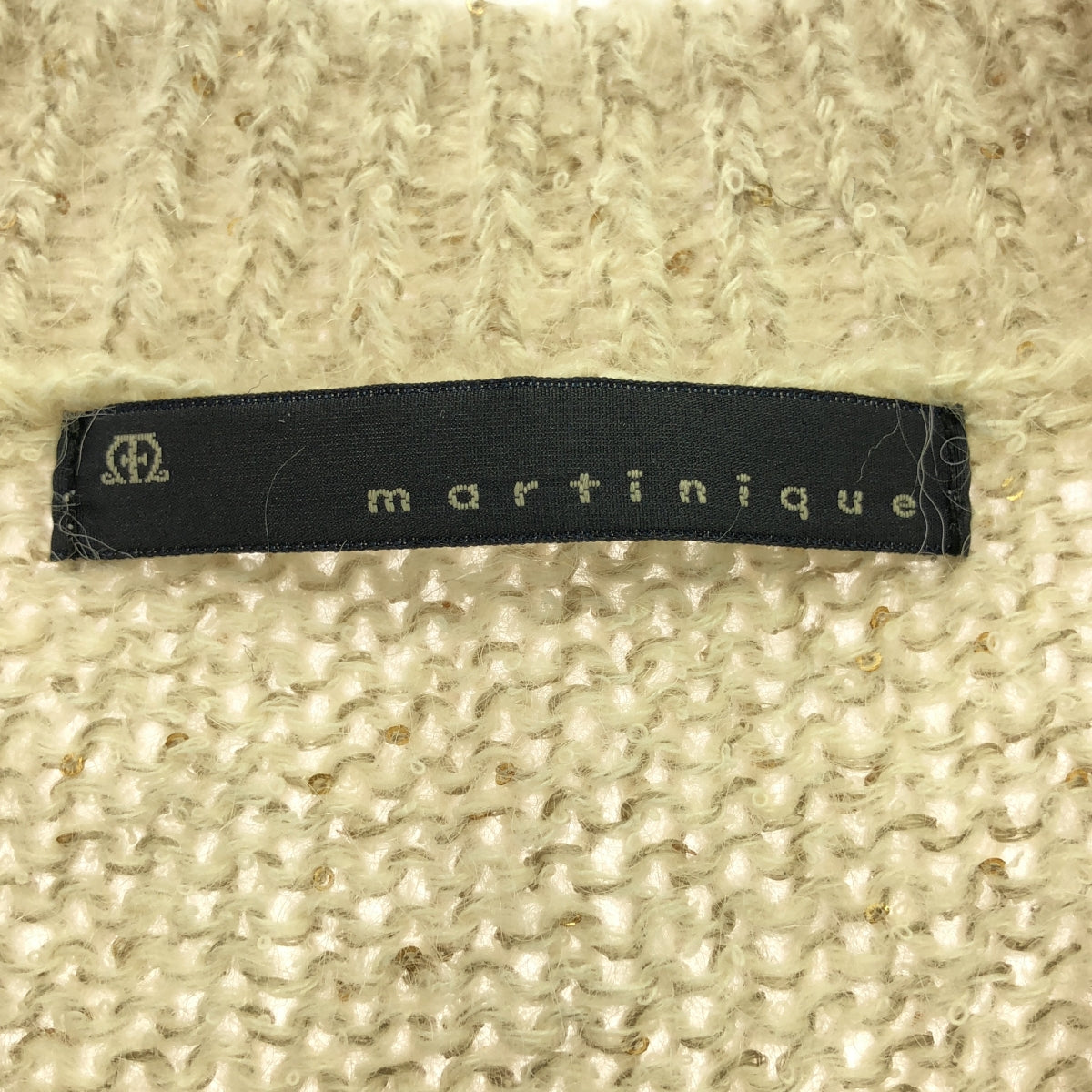 martinique / 마르티니크 | 스팽글 보트 넥 니트 | F | 아이보리 | 여성