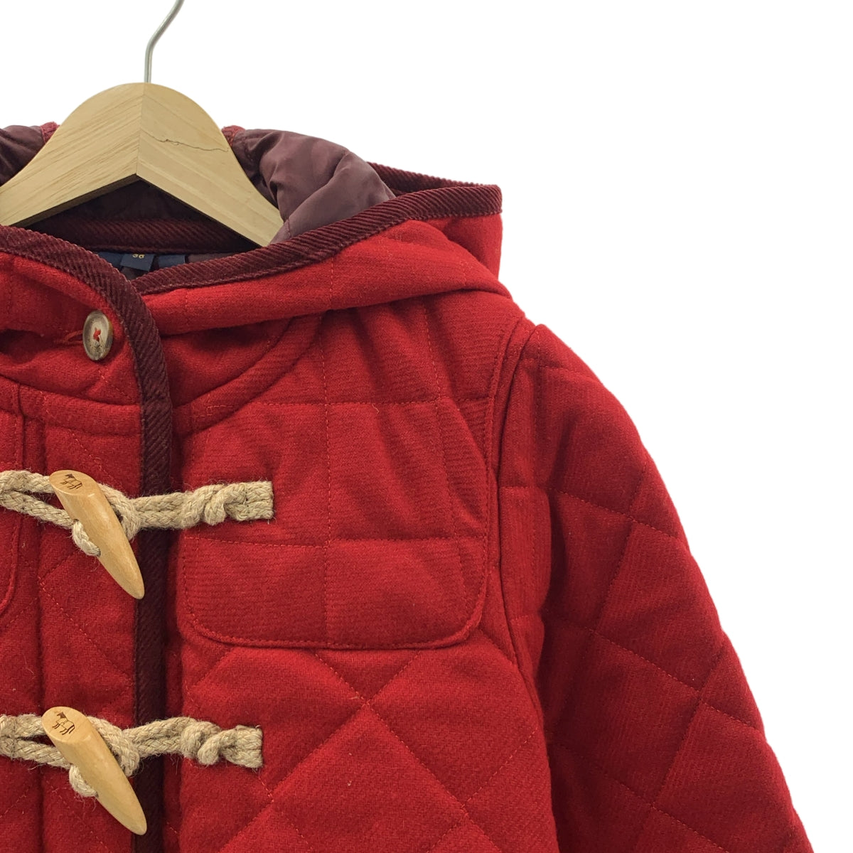 LAVENHAM / ラベンハム | ウール キルティング ダッフルコート フーディ | S | レッド | レディース