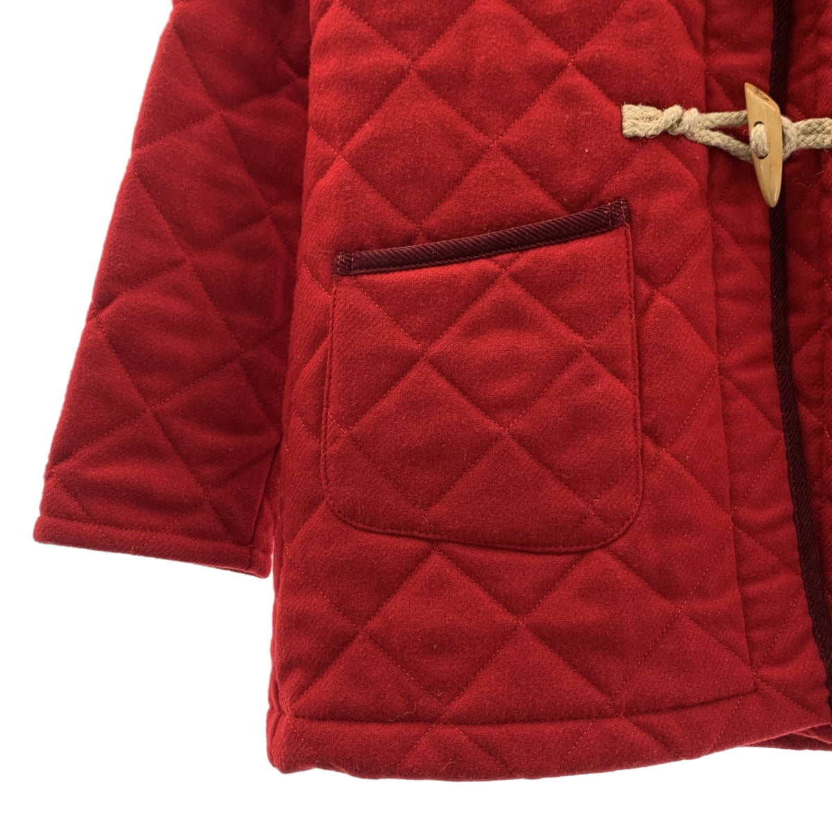 LAVENHAM / ラベンハム | ウール キルティング ダッフルコート フーディ | S | レッド | レディース
