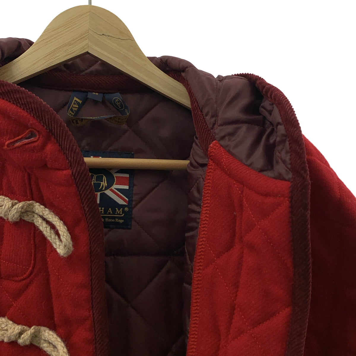 LAVENHAM / ラベンハム | ウール キルティング ダッフルコート フーディ | S | レッド | レディース