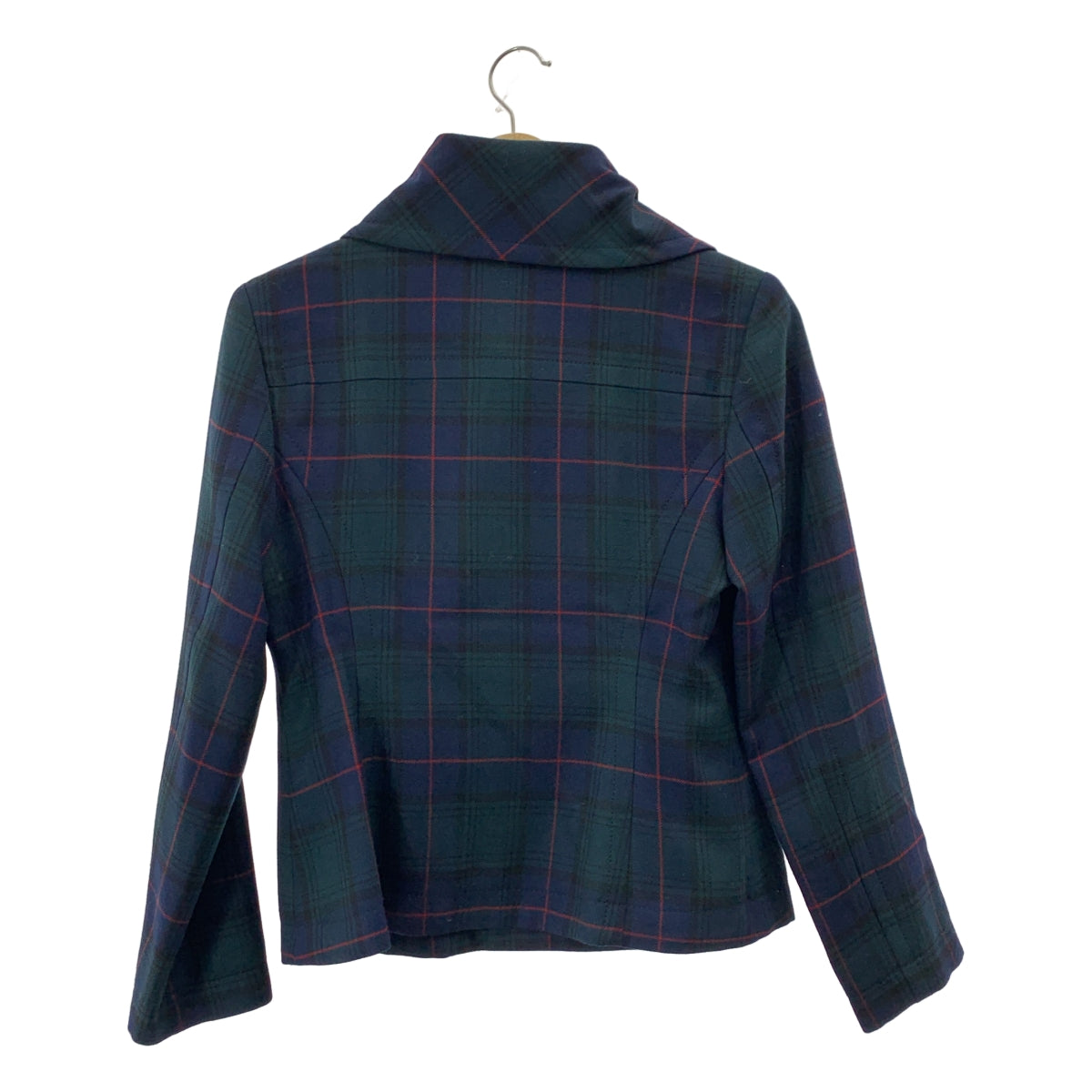 VIVIENNE WESTWOOD RED LABEL / ヴィヴィアンウエストウッドレッドレーベル | ウール チェック オーブボタン ショート トレンチ ジャケット | 1 | レディース