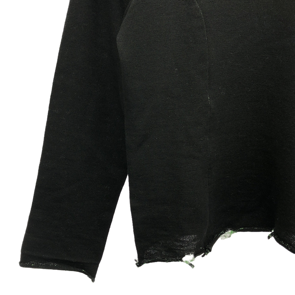 JUNYA WATANABE COMME des GARCONS / 준야와타나베 | 2002AW | 데미지 가공 라메 혼 울 니트 | 블랙 / 그린 |