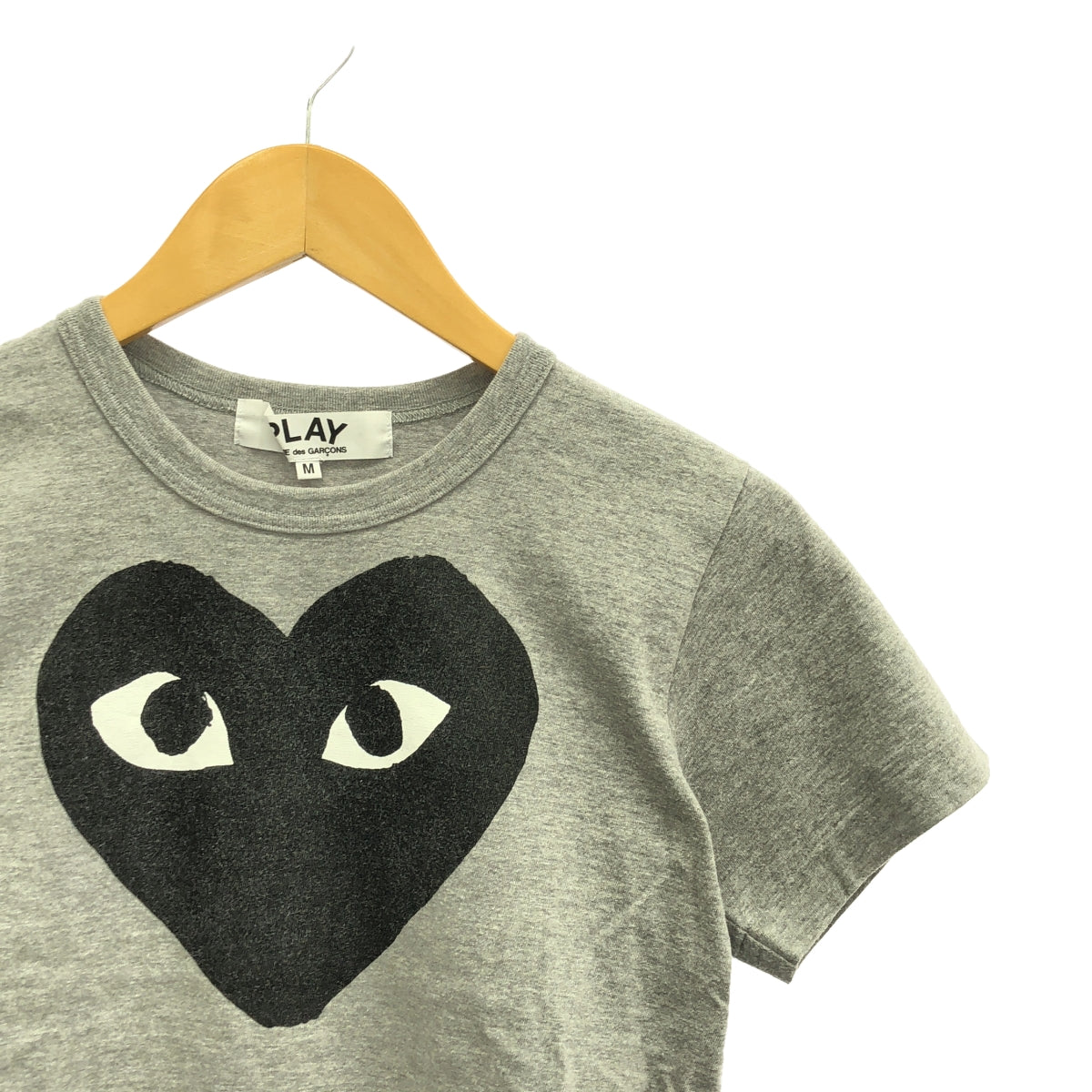 PLAY COMME des GARCONS | Heart logo print crew neck T-shirt cut and sew | M | Women's