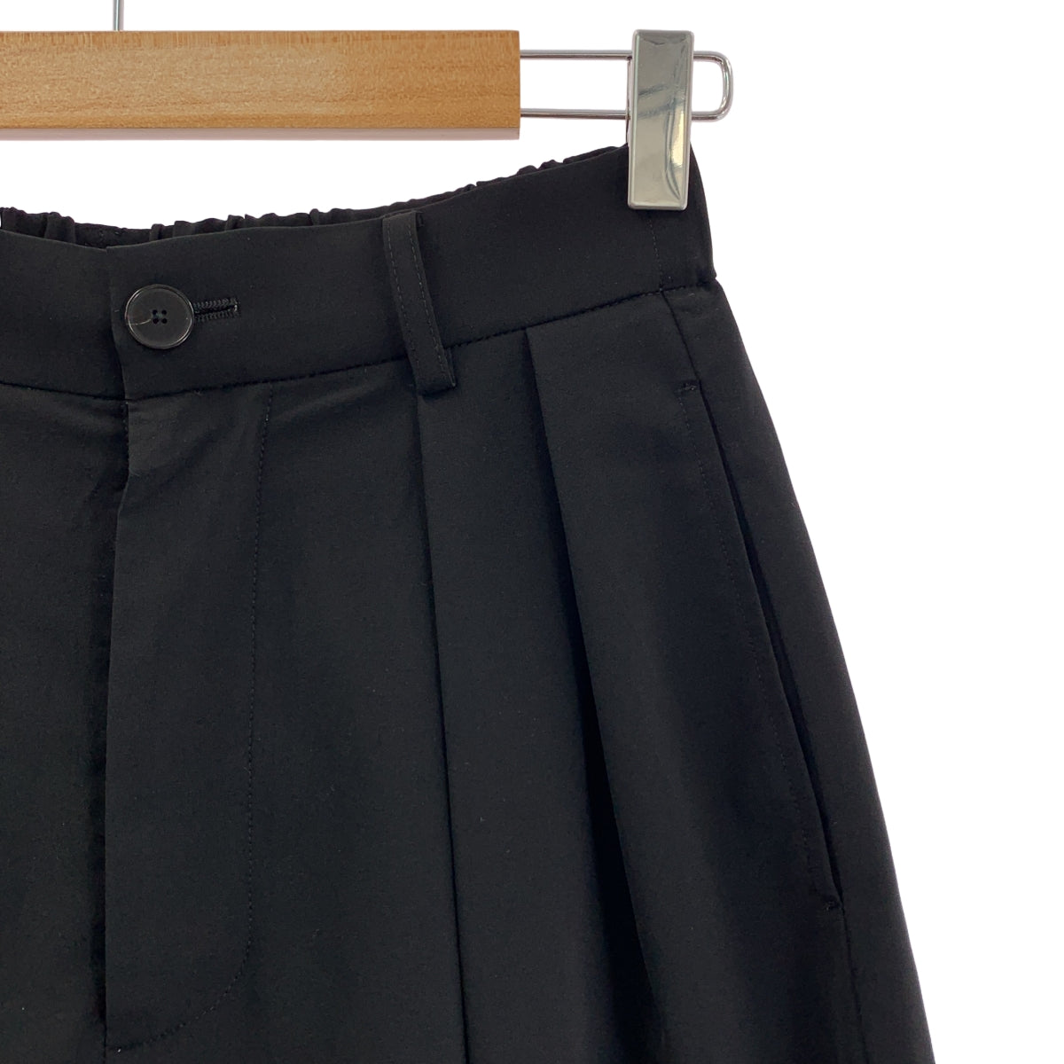 conte / コンテ | タック イージー テーパードワイドパンツ | 36 | ブラック | レディース