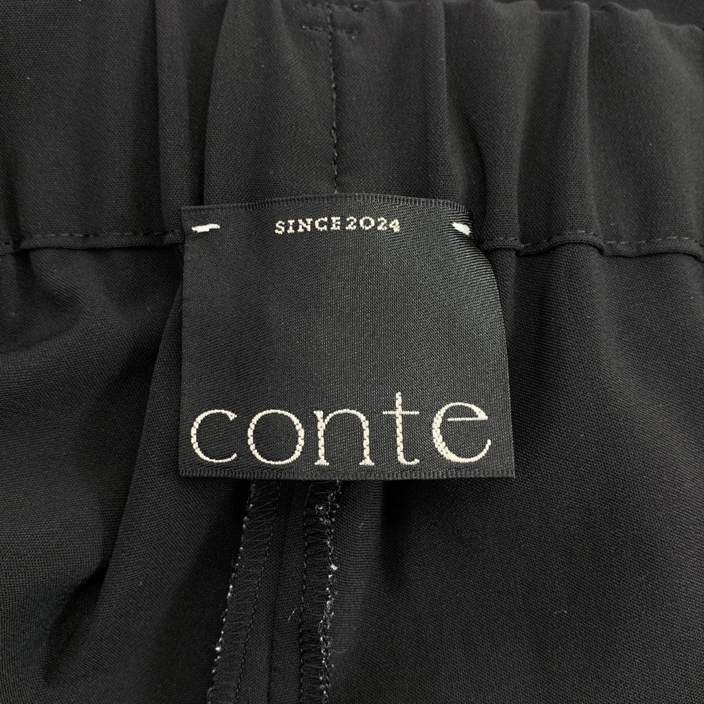 conte / コンテ | タック イージー テーパードワイドパンツ | 36 | ブラック | レディース