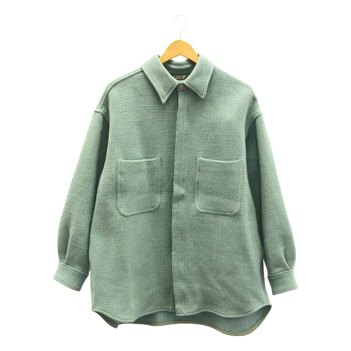 AURALEE / オーラリー | SHETLAND WOOL COTTON SHIRTS BLOUSON ウール コットン混 シャツブルゾン | 1 | ブルー | レディース