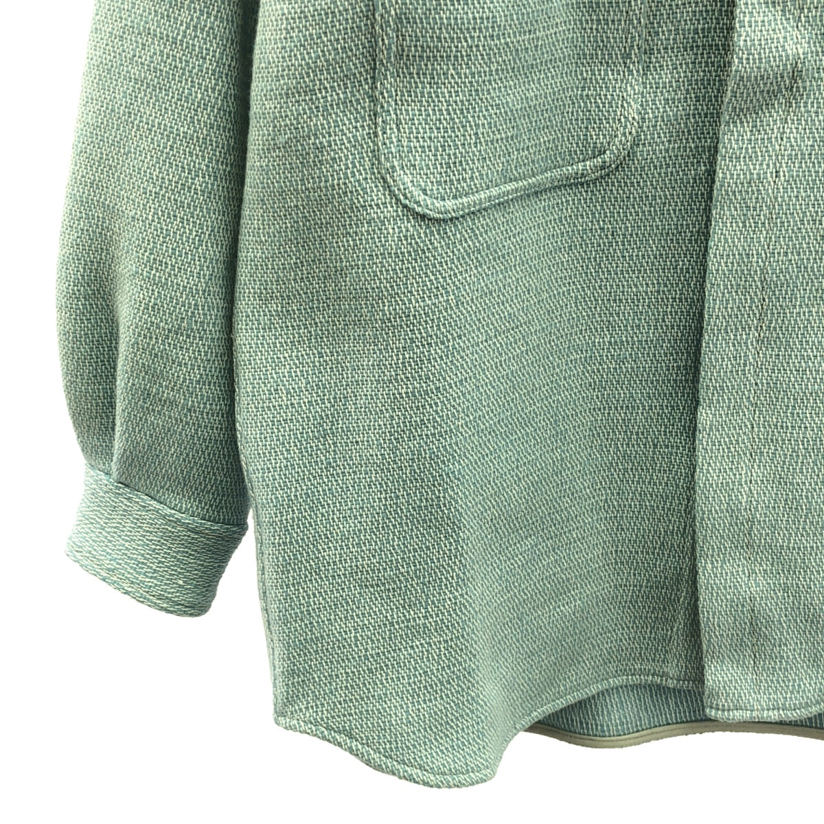 AURALEE / オーラリー | SHETLAND WOOL COTTON SHIRTS BLOUSON ウール コットン混 シャツブルゾン | 1 | ブルー | レディース