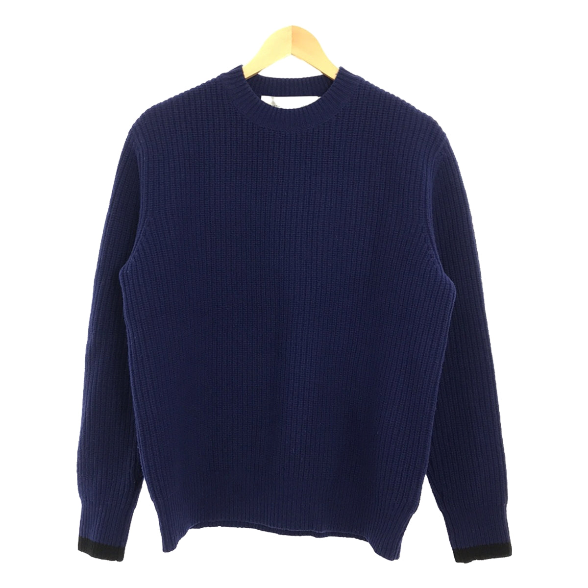 VICTORIA BECKHAM | Ribbed crew neck sweater | UK8 | Blue/Black | Women's