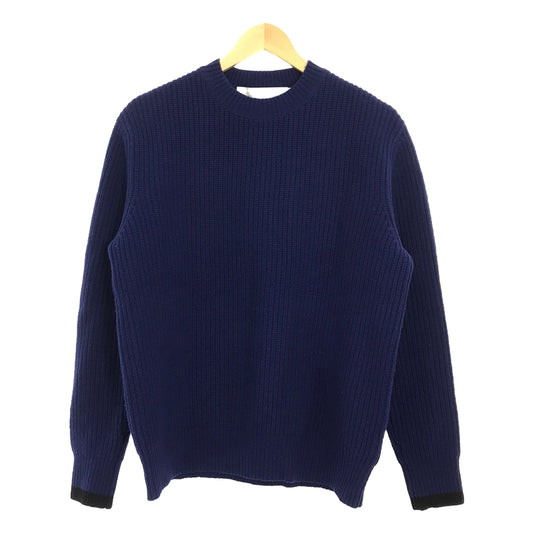 VICTORIA BECKHAM | Ribbed crew neck sweater | UK8 | Blue/Black | Women's