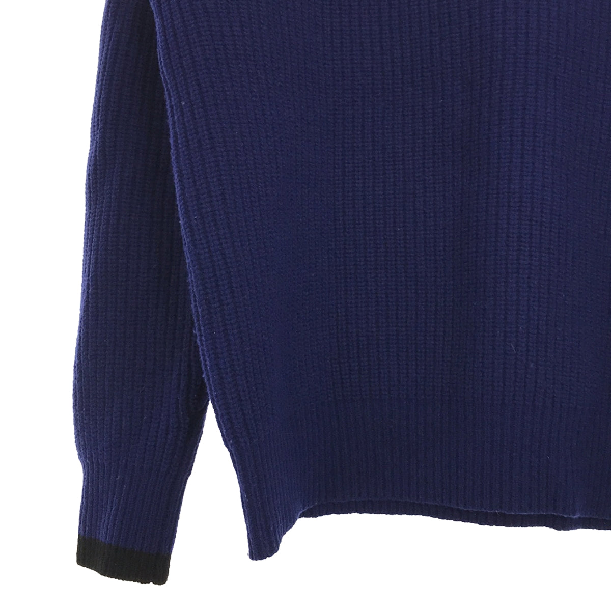 VICTORIA BECKHAM | Ribbed crew neck sweater | UK8 | Blue/Black | Women's