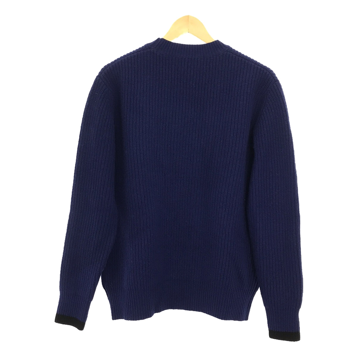 VICTORIA BECKHAM | Ribbed crew neck sweater | UK8 | Blue/Black | Women's