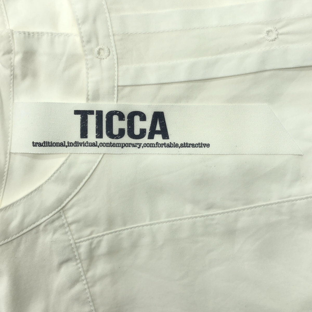 TICCA / ティッカ | スタンドカラー コットン プルオーバー ブラウス | F | ホワイト | レディース