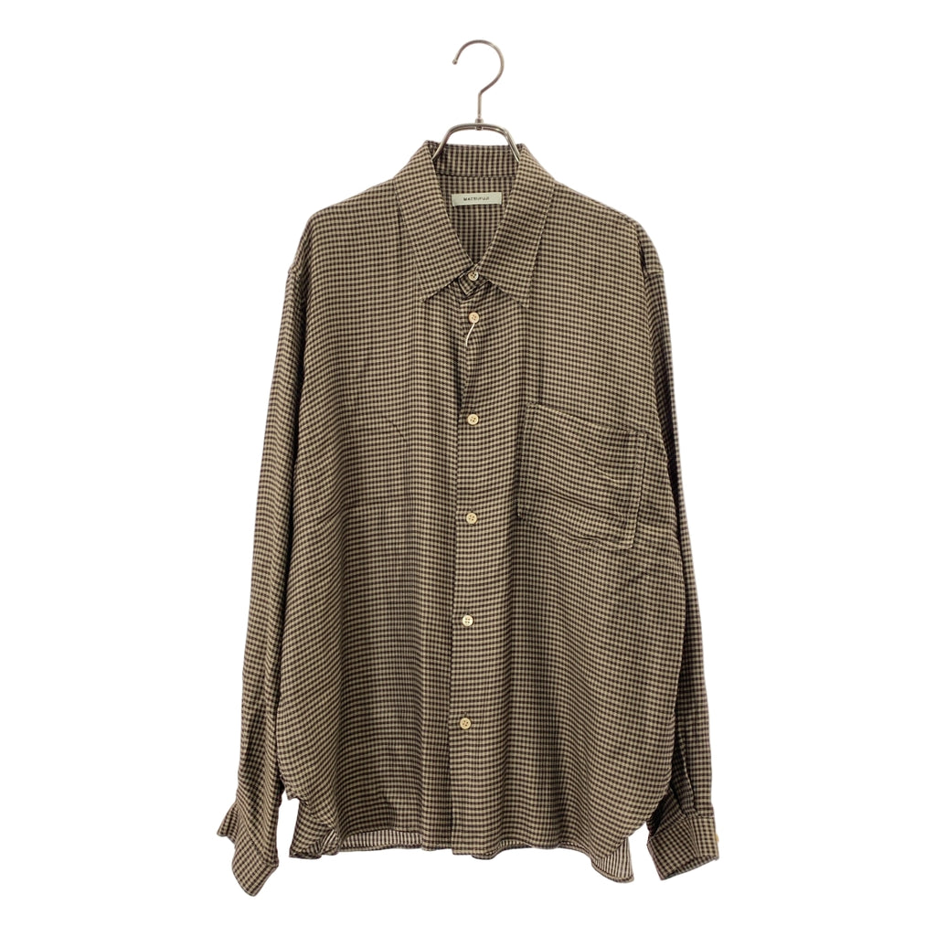 MATSUFUJI / マツフジ | キュプラ チェック ユーティリティ シャツ | 3 | メンズ