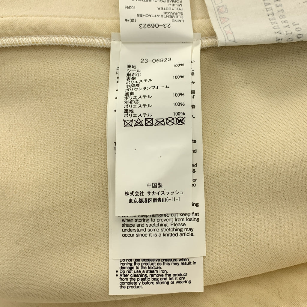 sacai / 사카이 | 2023AW | Wool Knit x Satin Bonding Dress / 울 다른 소재 전환 도킹 비대칭 하이넥 니트 원피스 | 1 |