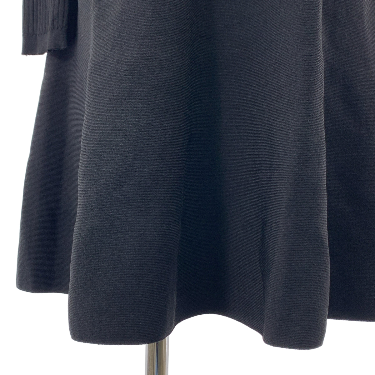 【美品】  RED VALENTINO / レッドヴァレンティノ | レイヤードカラー リブ ニット ワンピース | S | ブラック/ベージュ | レディース