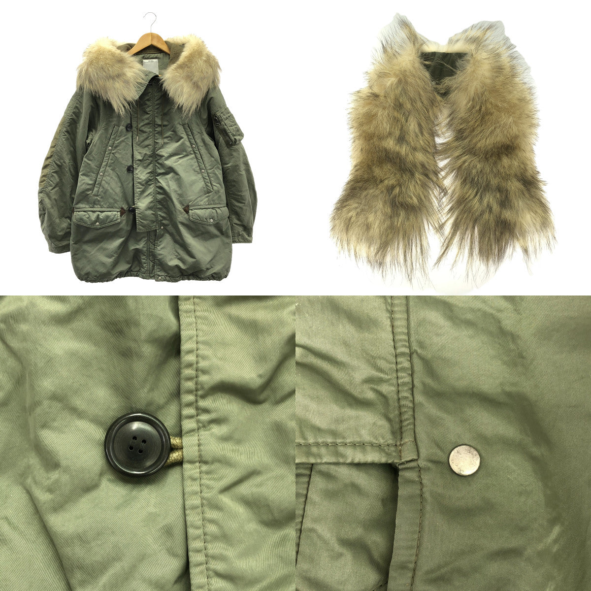 visvim / Visvim | VALDEZ COAT (WOOL PILE) / Military coat hoodie / Detachable fur | 1 | Men's