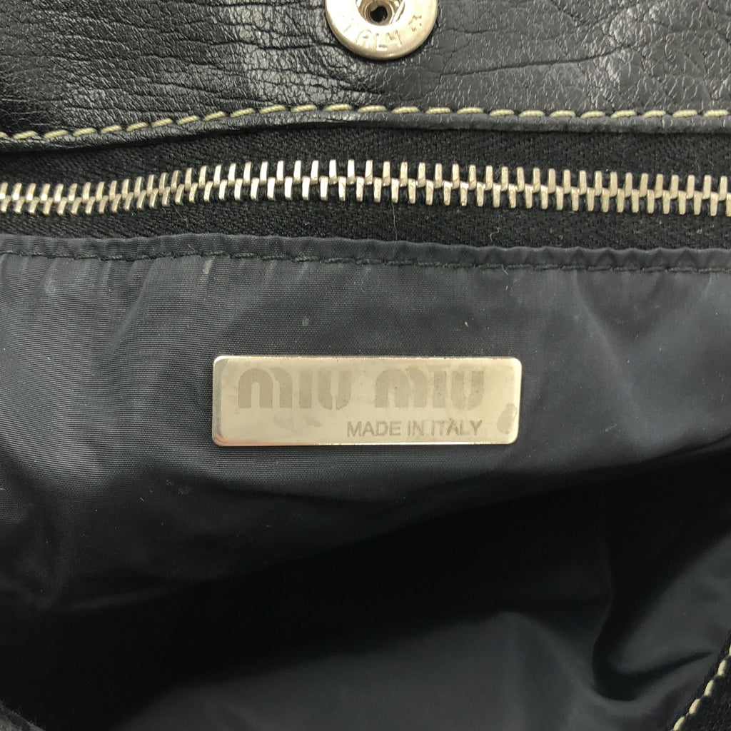 miu miu / 뮤 뮤 | 스티치 가죽 토트 백 |