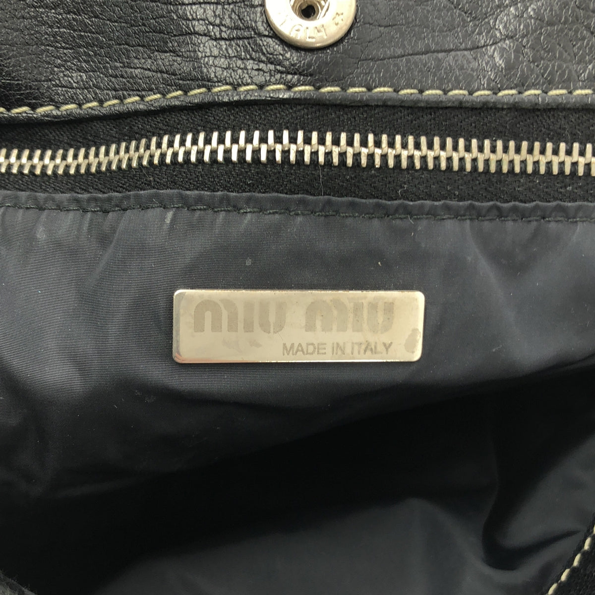 miu miu / 뮤 뮤 | 스티치 가죽 토트 백 |