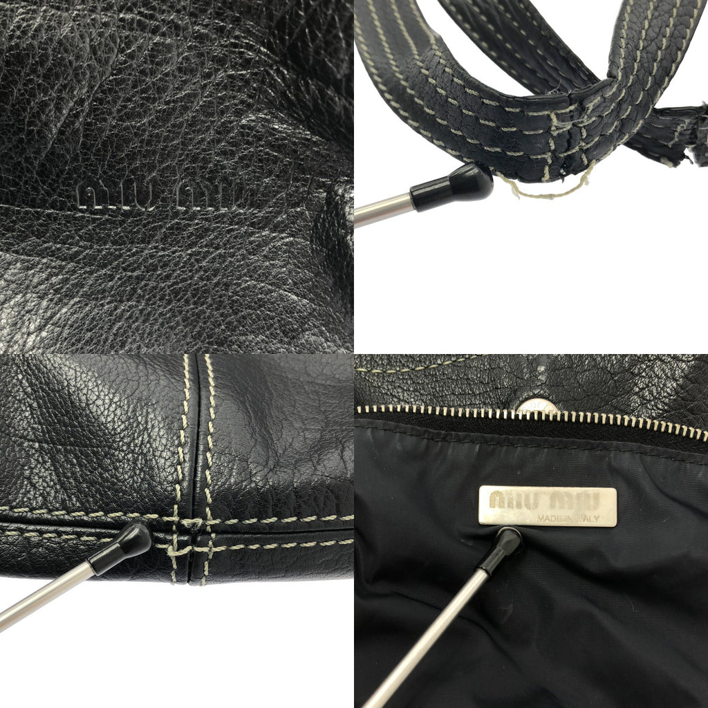 miu miu / 뮤 뮤 | 스티치 가죽 토트 백 |