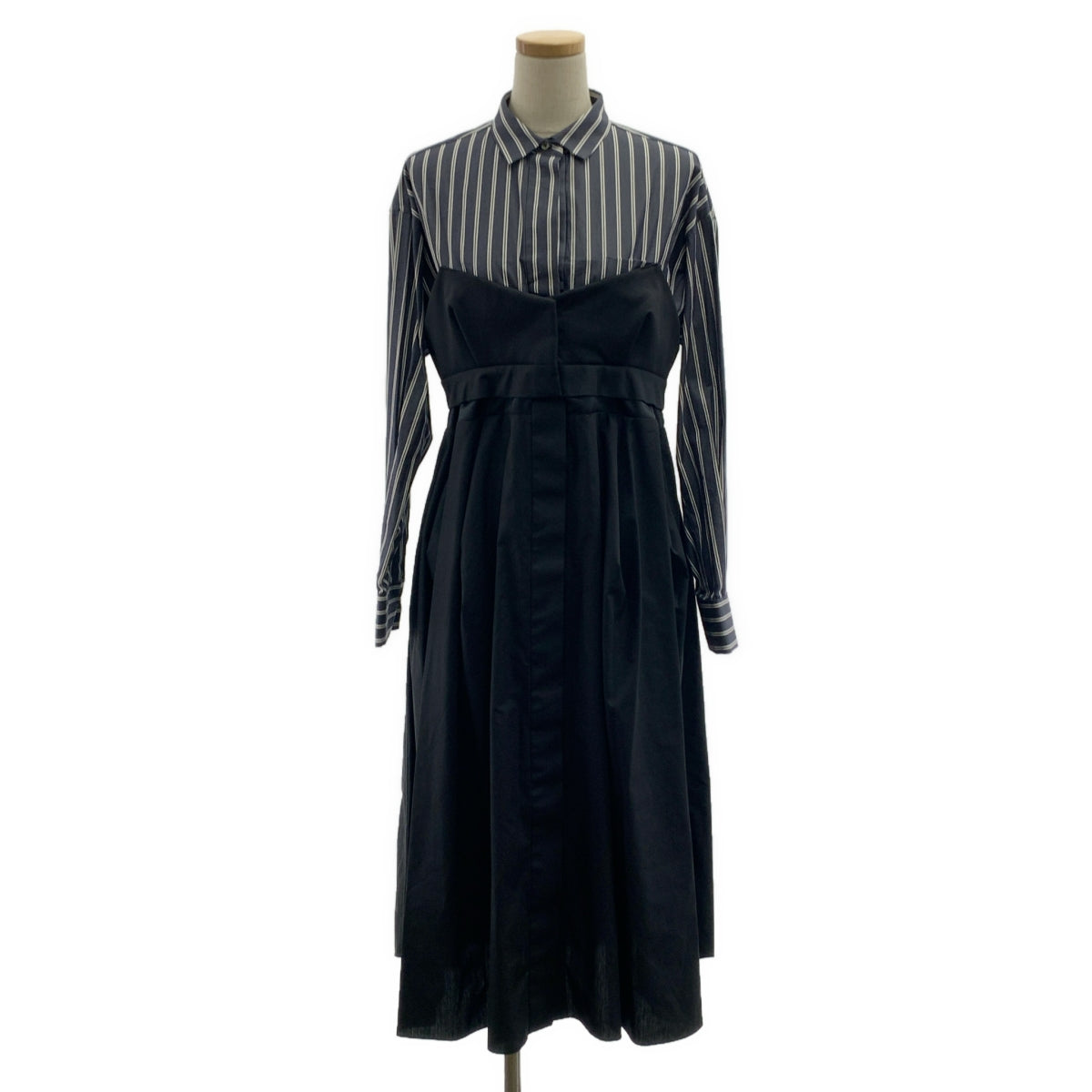 sacai / サカイ | 2022AW | ストライプ シャツ ドッキング ワンピース | 1 | レディース