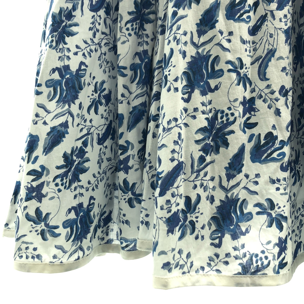 CASA FLINE / カーサフライン | コットン イレヘム プリント ドレス ノースリーブワンピース | F |