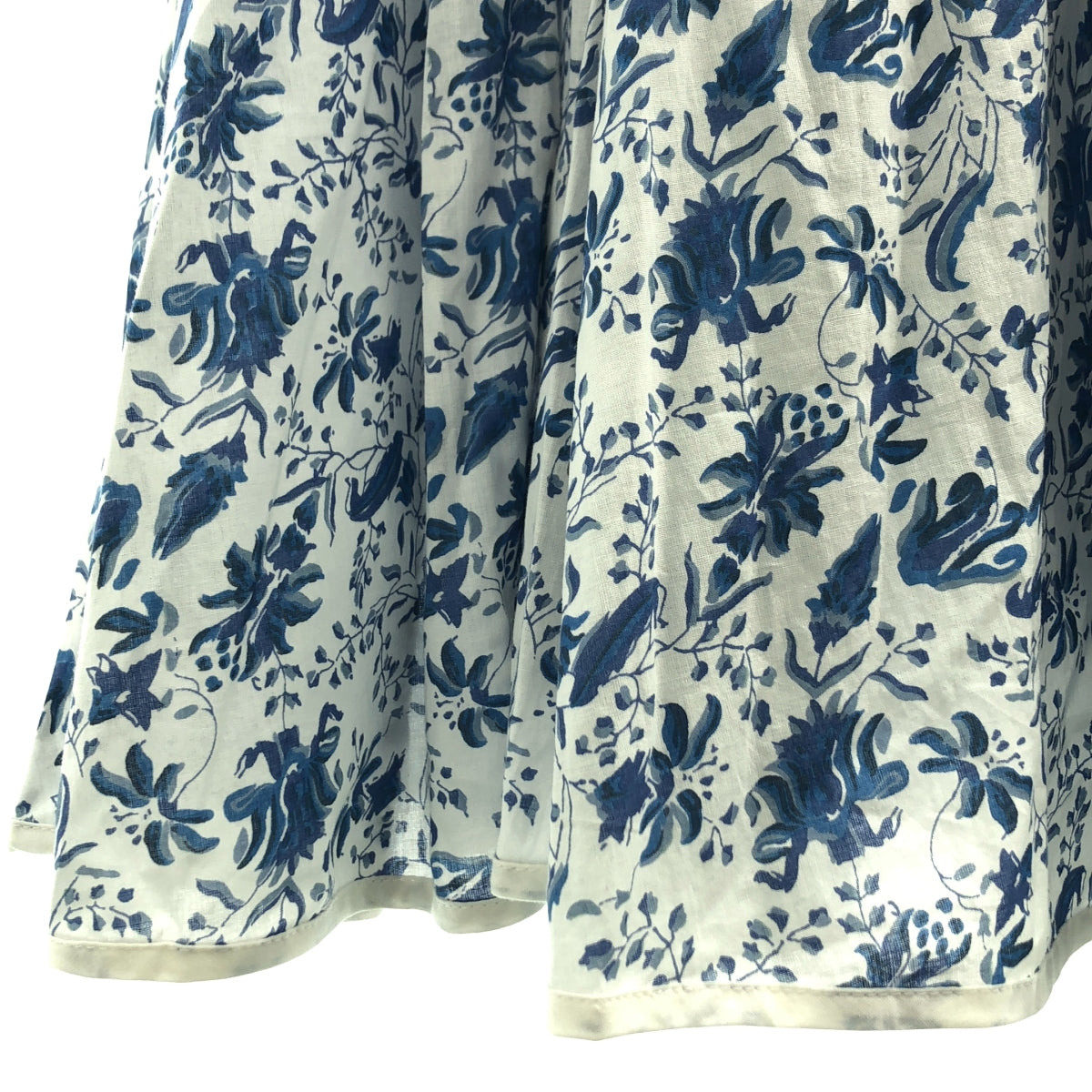 CASA FLINE / カーサフライン | コットン イレヘム プリント ドレス ノースリーブワンピース | F |