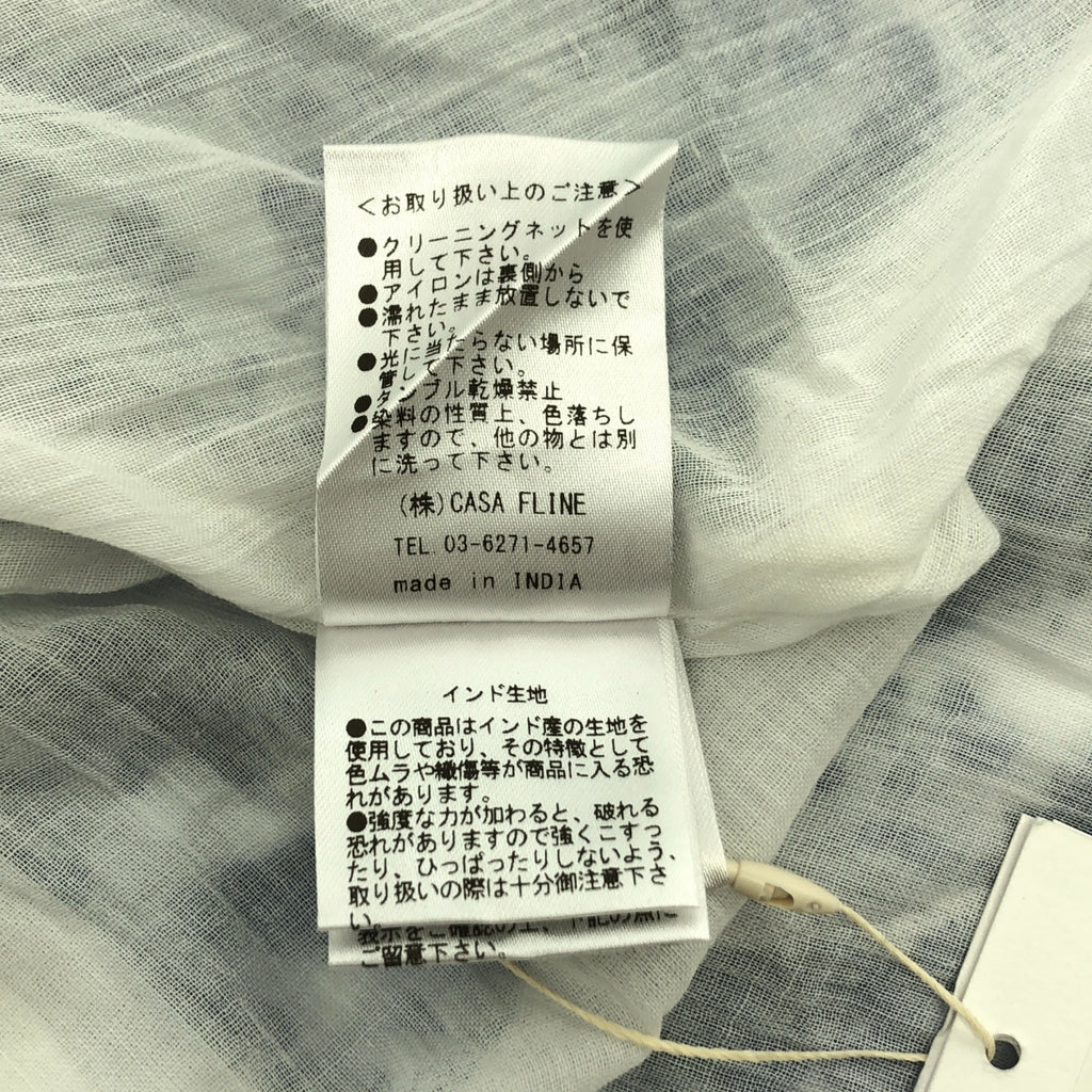 CASA FLINE / カーサフライン | コットン イレヘム プリント ドレス ノースリーブワンピース | F |